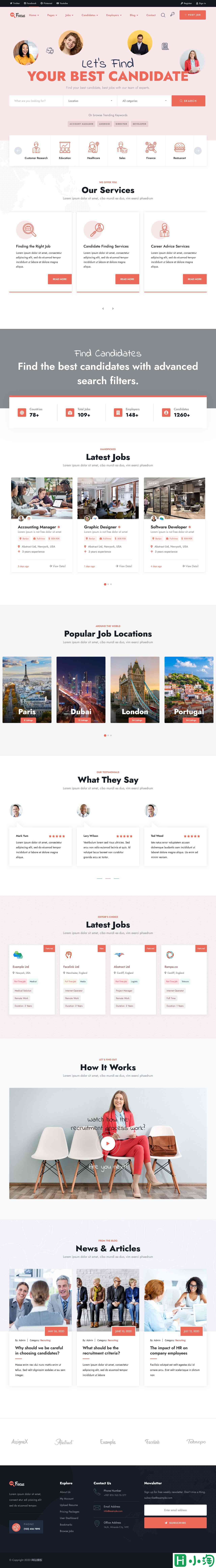 高效招聘服务专家网站模板-PC预览